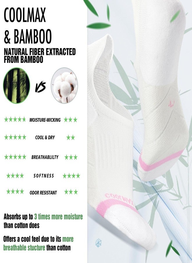BRISIRA Bamboo Viscose Coolmax Running Golf No Show Socks Women Compression Moisture Wicking Performance Low Cut Tab Athletic - Image 2